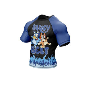 <b>Men's</b> Blue Flame Print Anti-UV Breathable Rash Guard Full Sleeve <b>Compression</b> <b>Shirt</b> Quick Dry Spandex Polyester Fitness Top - Product Image 3