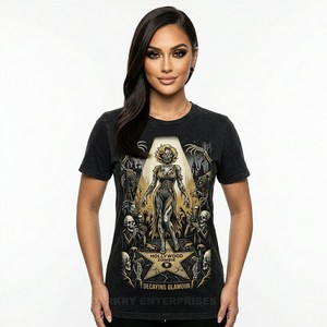 Camiseta Verde Oliva Personalizada para Mujer, Estampado de Esqueleto Náutico del Mar Muerto, Diseño Marino, Fabricante de Ropa - Product Image 6