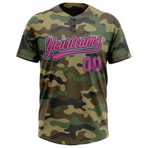 เสื้อซอฟต์บอลลายพรางสีชมพูฟ้าอ่อนแบบกำหนดเองสำหรับผู้ชาย แขนสั้น พิมพ์ลายแบบซับลิเมชั่น ระบายเหงื่อได้ดี ผลิตจากโพลีเอสเตอร์ 100% ชุดทีม - Product Image 1