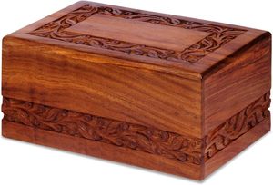 Urn for your loved ones | impex designs | Wooden Cremation urn | <b>Keepsake</b> wooden rosewood urn <b>box</b> | Indian wood cremation urn | - Product Image 4