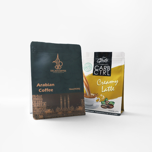 Sacs à café personnalisés avec valve et fermeture éclair 12oz 200g Emballage de café noir mat pour grains de café - Product Image 1