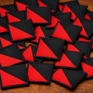 แผ่นปะตราสัญลักษณ์ Air Assault Style DZ สีแดงดำ ลายทแยง ปักแบบ Tactical Embroidered Insignia - Product Image 4