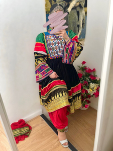 OEM ODM Service Afghan Kuchi Handmade Embroidered Button Floor Length Vintage Women's Dress Multi Color Afghan Kuchi Dresses - Product Image 3
