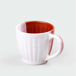 Luxury Red and White Ceramic <b>Tea</b> <b>Cup</b> Set of 6 150ml-200ml Capacity Porcelain Espresso <b>Cups</b> with <b>Saucers</b> BPA Certified - Product Image 2