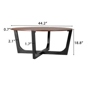 Tavolino da Caffè in Legno Massello di ACACIA Colore Marrone e Nero - Product Image 4