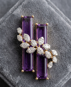 Pendientes de Aro de Oro Sólido de 14K y 18K con Diamantes - Corte Redondo Brillante, Elegantes para Uso Diario, Joyería, Aros, Pendientes Colgantes - Product Image 1