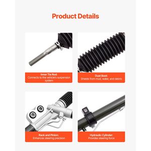 Ensemble crémaillère de direction assistée hydraulique avec soufflet de protection compatible Nissan Frontier 2ème génération 2005-2020 - Product Image 5