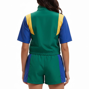 Ensemble de vêtements de détente d'été pour femmes, personnalisé, côtelé, écologique, respirant, à séchage rapide, 2 pièces, haut ample, jupe courte à taille élastique - Product Image 5
