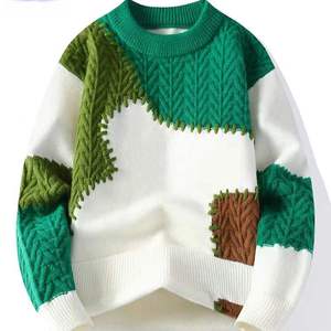 Custom LOGO Men Sweater Manufacturer OEM <b>Pullover</b> Casual Knitwear Crew Neck <b>Jumper</b> Winter Men Custom Knitted Sweater - Product Image 2