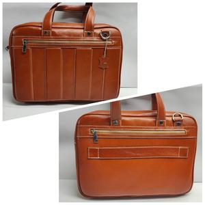 Sac pour ordinateur portable en cuir véritable Fermeture à glissière Compartiment rembourré pour ordinateur portable Design écologique - Portable Grande capacité - Product Image 4