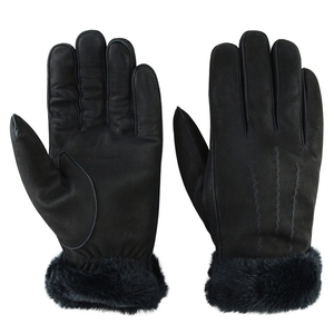 Gants d'hiver unisexes en cuir, thermiques, pour l'extérieur, unis, à doigts complets, collection 2026 - Product Image 1