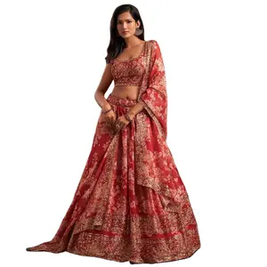 Lehenga choli für damen indische designerin chaniya choli funktionstrauße lengha partykleidung lengha