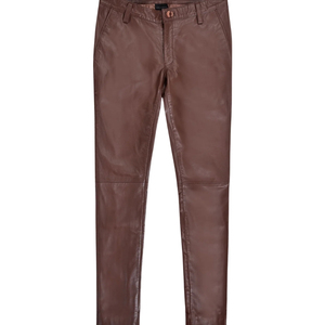 Traje de Dos Piezas de Cuero Marrón para Hombre, Blazer de Solapa con Muescas de un Solo Botón y Pantalones, Atuendo Formal - Product Image 3