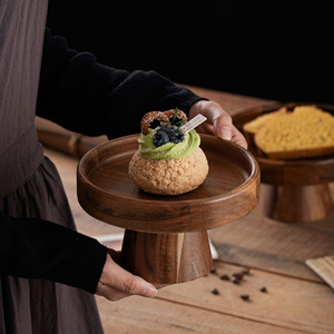 Support à gâteau multifonctionnel en bois naturel, parfait pour la décoration de la maison, les fêtes et la cuisine, ainsi que pour une utilisation fonctionnelle - Product Image 3