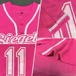 Camiseta de Béisbol Auténtica Personalizada en Rosa y Blanco, Impresión por Sublimación, Logotipo Personalizado, Personalización, Marca de Equipo de Moda - Product Image 2