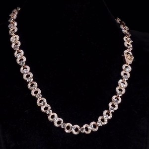 12mm Infinity Link Lab Grown Diamond Chain Mixed Shape Asscher Bezel 925 Sterling <b>Silver</b> Hip Hop <b>Necklace</b> Pass Bling Luxury - Product Image 1