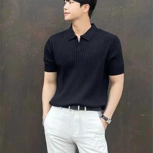 Chemises pour hommes OEM en gros, personnalisées, en tricot uni, avec impression numérique, design vierge, style anglais, séchage rapide - Product Image 1