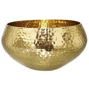 Fournisseur en gros de grand saladier décoratif luxueux en acier inoxydable martelé avec revêtement en émail doré, élégant pour les fêtes - Product Image 1