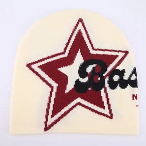 Custom Logo <b>Winter</b> Beanie Hat Blank Unisex Satin Lined Beanie 100% Acrylic Cuff Jacquard Beanies - Product Image 3