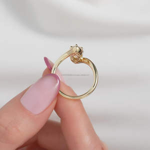 IGI/GIA Lab Grown Cut Diamond Vintage 14K Anillo de boda/compromiso amarillo Unisex Oro blanco fino para fiesta de aniversario-Worthy - Product Image 4