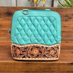 Bolso bandolera con cremallera de cuero acolchado con entramado de diamantes para mujer, bolso de hombro de diseñador de lujo - Product Image 2