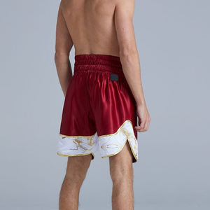 Shorts de boxe personnalisés en satin à taille haute pour athlètes, fabrication en gros sous marque privée - Product Image 3