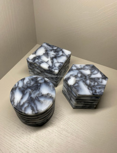 แผ่นรองแก้วหินอ่อนทำมือสวยงาม ดีไซน์ทันสมัย รูปทรงเรขาคณิต เป็นมิตรกับสิ่งแวดล้อม งานฝีมืออินเดียที่ไม่เหมือนใคร สำหรับห้องครัว งานแต่งงาน และงานปาร์ตี้ - Product Image 6