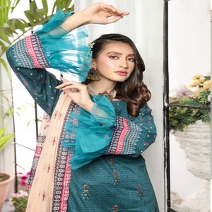 Trajes de mujer listos para usar de 3 piezas de alta calidad, hermosos diseños, uso diario, volumen directo de Haris Pehnawni, indio pakistaní - Product Image 4