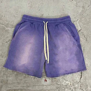 Shorts de sport pour hommes avec logo personnalisé, doublure en mesh, coton French Terry de haute qualité, uni, sans motif, pour la salle de sport et le fitness - Product Image 1