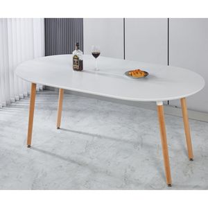 Tavolo da Pranzo Estensibile 100/140/180x100x75cm con Gambe in Legno per Ufficio o Caffetteria - Product Image 1