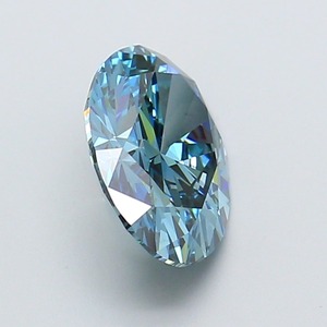 Bague de fiançailles de luxe haut de gamme avec diamant ovale CVD de 2,42 carats, bleu vif fantaisie, clarté VS1, polissage excellent, pierre centrale - Product Image 4