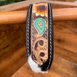 Collier de chien rembourré en cuir de vachette véritable réglable Colliers de luxe personnalisés en cuir usiné à la main pour petits chiens - Product Image 2