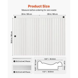 Kit di modanature in polistirene leggero e verniciabile, facile da installare, per rivestimenti decorativi larghi e stretti, comodi pannelli per boiserie - Product Image 2