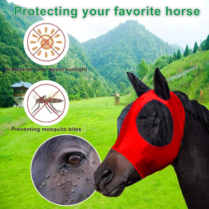 Nouvelle Arrivée Masque Anti-Mouches pour Chevaux de Haute Qualité Personnalisable Confortable avec Protection des Oreilles en Maille Polyester Respirante Meilleur Design Couleur Personnalisée - Product Image 4
