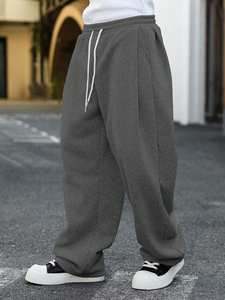 Pantalon de jogging ample pour homme, style streetwear, haute qualité, respirant, décontracté, pour l'extérieur, effet délavé - Product Image 4