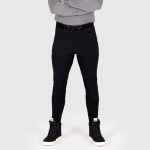 Jeans pour hommes Byker Wear, denim enduit de cuir, tissu écologique respirant, motif uni, été/hiver, décontracté - Product Image 4