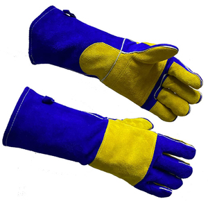 Gants de soudage en cuir de vachette à coutures en Kevlar, conçus sur mesure, résistants, avec doublure en coton ignifuge pour le travail et la protection contre la chaleur - Product Image 1