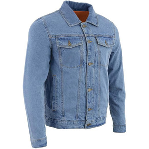 SAMROZ SPORTS Chaqueta de Mezclilla Negra Clásica para Hombre con Bolsillos para Pistolas, Manga Larga - Azul (Para Todas las Temporadas) - Product Image 4
