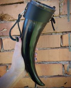 Natural horn <b>beer</b> cup Medieval tavern drinking cup Large capacity horn mug Vintage style horn mug - Product Image 5