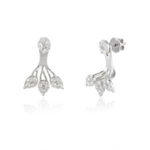Pendientes de Oro Sólido de 18K con Diamantes Naturales en Corte Ilusión VVS1/VS1 - Product Image 5