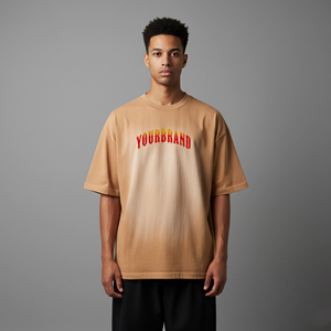 T-shirts pour hommes 100 % coton, style hip-hop, respirants, écologiques, avec logo brodé personnalisé, effet délavé soleil, vente en gros, offre spéciale - Product Image 1