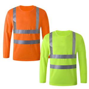 เสื้อยืดสะท้อนแสงสำหรับงานก่อสร้าง แบบสวมใส่สบาย ระบายอากาศได้ดี ผลิตจากโพลีเอสเตอร์  สำหรับทุกเพศ  ขายส่ง - Product Image 6