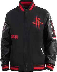 Wholesale High Quality Chenille Embroidered Streetwear Men's Cotton Baseball Letterman Varsity <b>Jackets</b> Long Front - Product Image 1