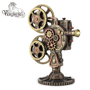 VERONESE DESIGN-STEAMPUNK <b>PROJECTOR</b> (LED)-LUXURY HAND-PAINTED RESIN <b>ART</b> COLLECTIBLE HOME DECORATION - Product Image 1