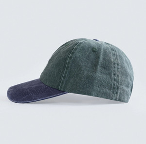 Unisex Green Denim Baseball Cap <b>Purple</b> Brim 6-Panel Fitted Breathable Waterproof 3D Embroidery Metal Buckle Casual Adult Spring - Product Image 3
