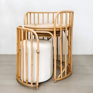 Natural makeup <b>table</b> with foldable mirror best rattan vanity <b>tables</b> <b>for</b> bedroom wardrobe <b>dressing</b> from professional factory - Product Image 2