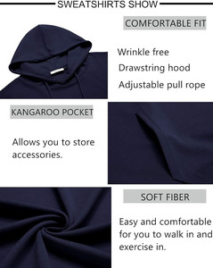 Conjunto deportivo para hombre, corte ajustado, con capucha, tela suave y transpirable, mezcla de algodón, pantalones jogger con cintura elástica, ligero, informal, para gimnasio y deporte. - Product Image 5