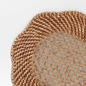 Salvamanteles de ratán con borde festoneado, marrón natural, tejido a mano, decoración para mesa de comedor, para restaurante, hotel, venta al por mayor, sostenible - Product Image 4