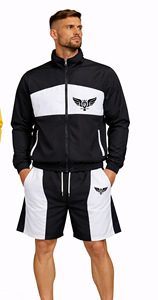 Ensemble de survêtement personnalisé pour homme, veste zippée et short, vêtements de sport, logo personnalisé, tenue athlétique, coupe-vent décontracté, ensemble 2 pièces - Product Image 3