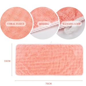 Serviette de toilette de luxe pour hôtel, en coton épais, très absorbante, séchage rapide, serviette de bain, commandes en gros OEM, serviette en microfibre corail - Product Image 2